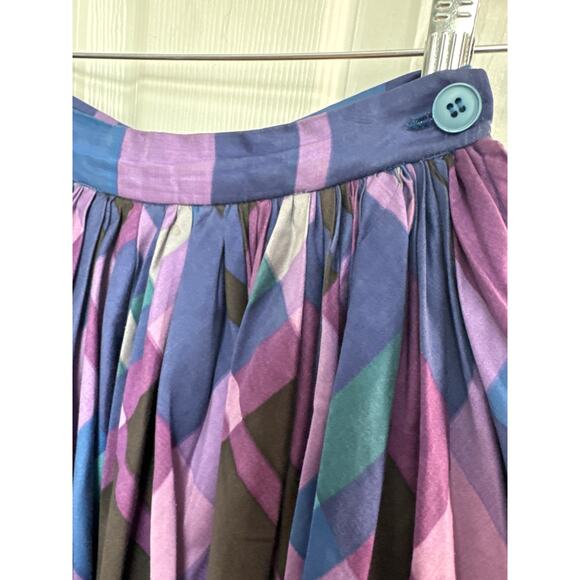Vtg 50's circle plaid skirt Modern Jr by Gale & Gale TABIT metal zipper XXS - Picture 8 of 14